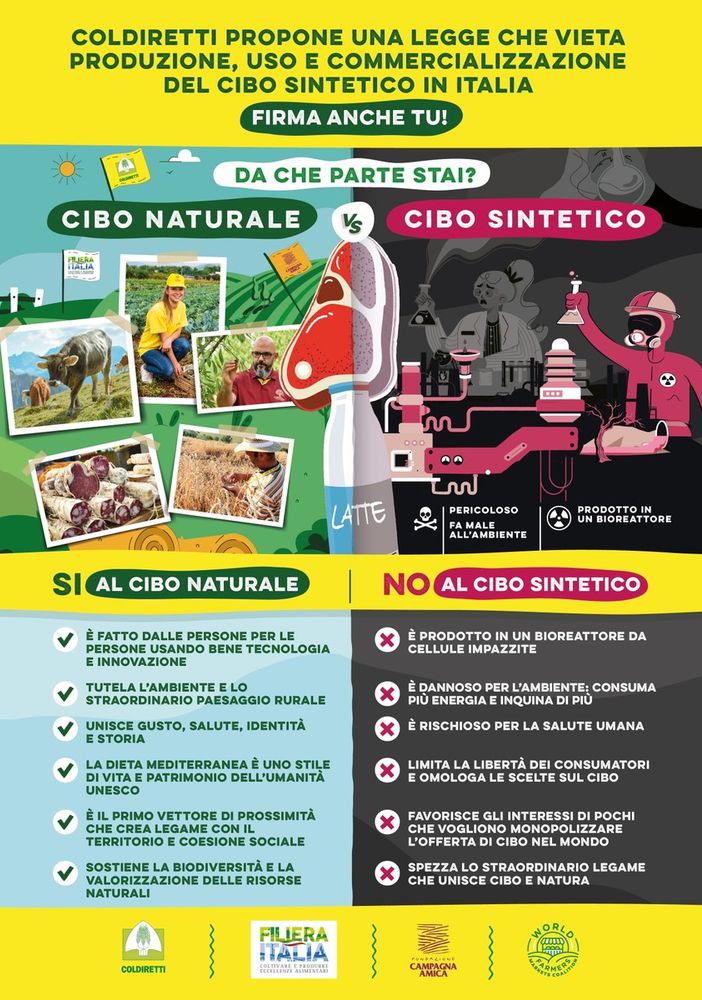 Cibo sintetico: Coldiretti dice stop, i parlamentari pavesi firmano la petizione