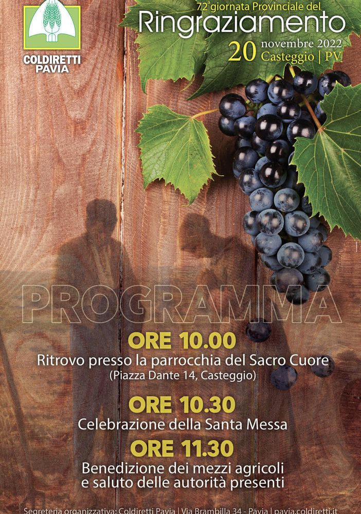 Casteggio: la 72° Giornata Provinciale del Ringraziamento Coldiretti