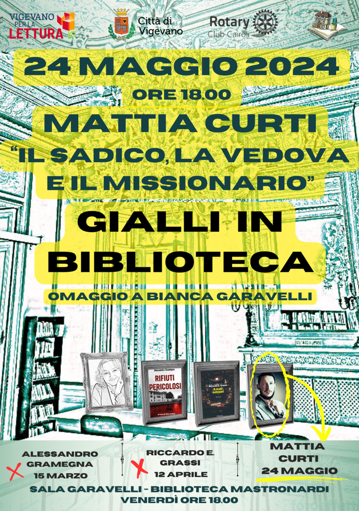 Vigevano, Gialli in biblioteca: omaggio a Bianca Garavelli, edizione primavera 2024