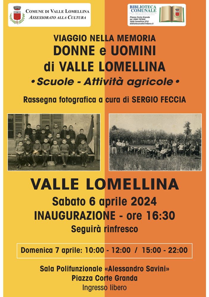 “Viaggio nella memoria: donne e uomini di Valle Lomellina”. Scuole - attività agricole