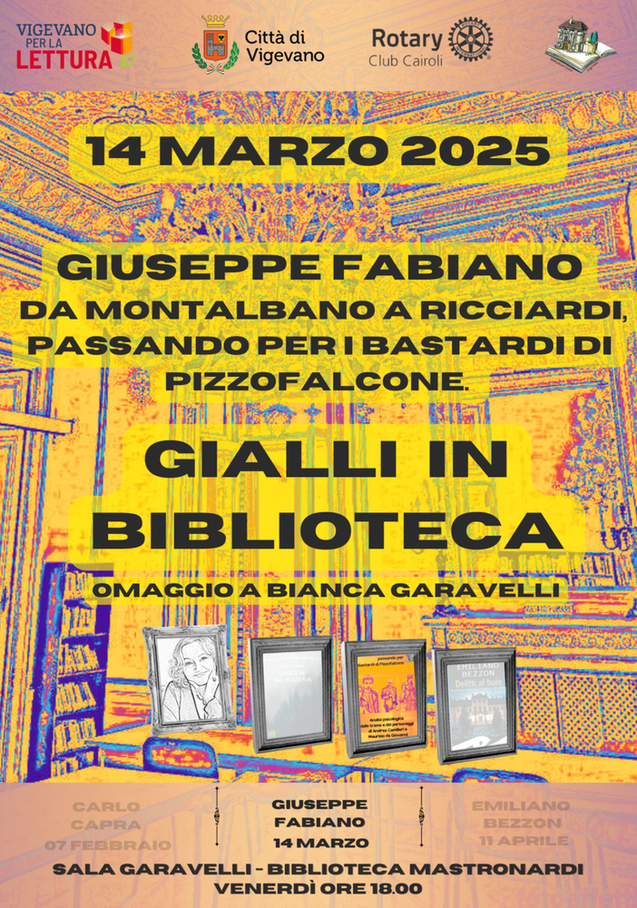 Vigevano, Gialli in biblioteca: omaggio a Bianca Garavelli, analisi psicologica delle trame e dei personaggi di Camilleri e De Giovanni Giuseppe Fabiano