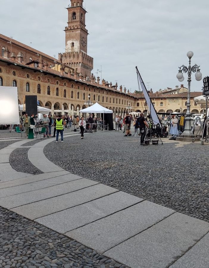 Vigevano: si gira uno spot in piazza Ducale