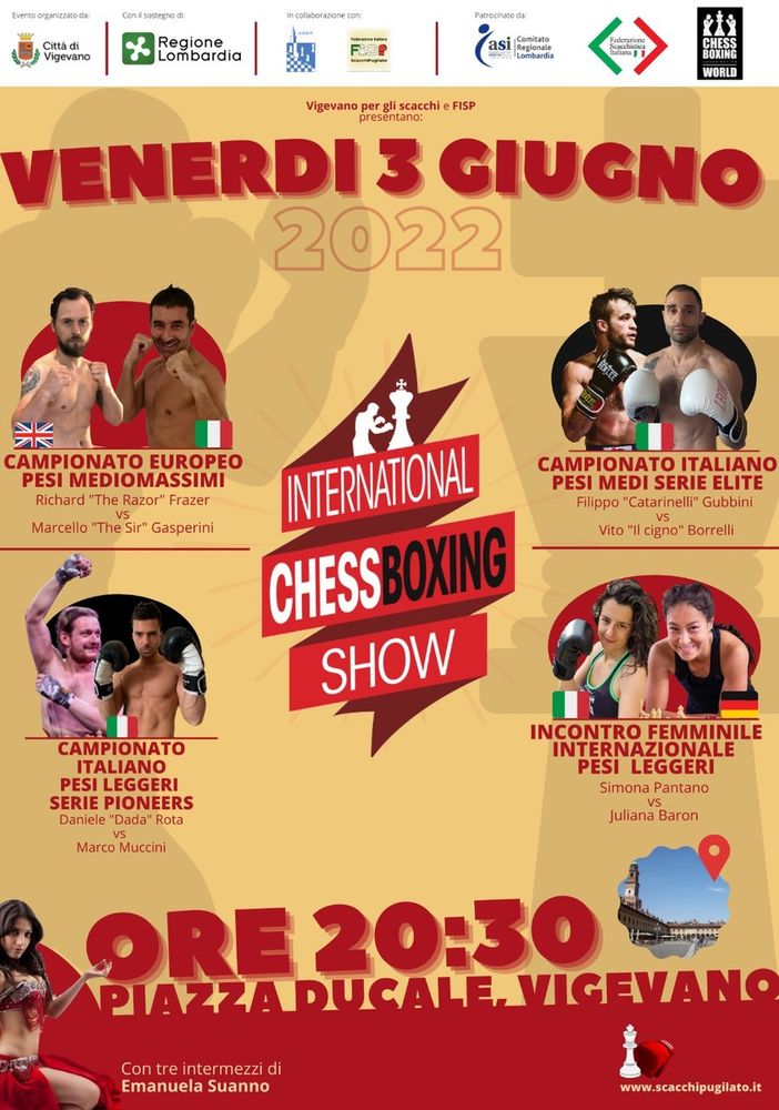 Vigevano: il 3 giugno in piazza Ducale arriva il Chessboxing Show