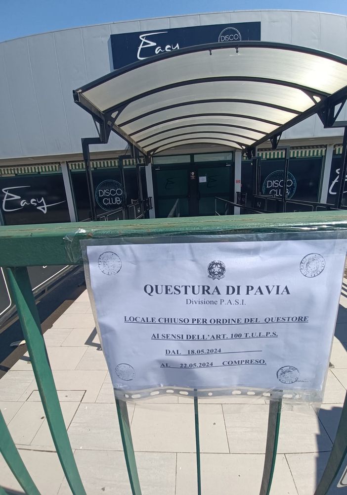 Pavia: ripetute liti fuori da una discoteca, la questura dispone la chiusura per 5 giorni