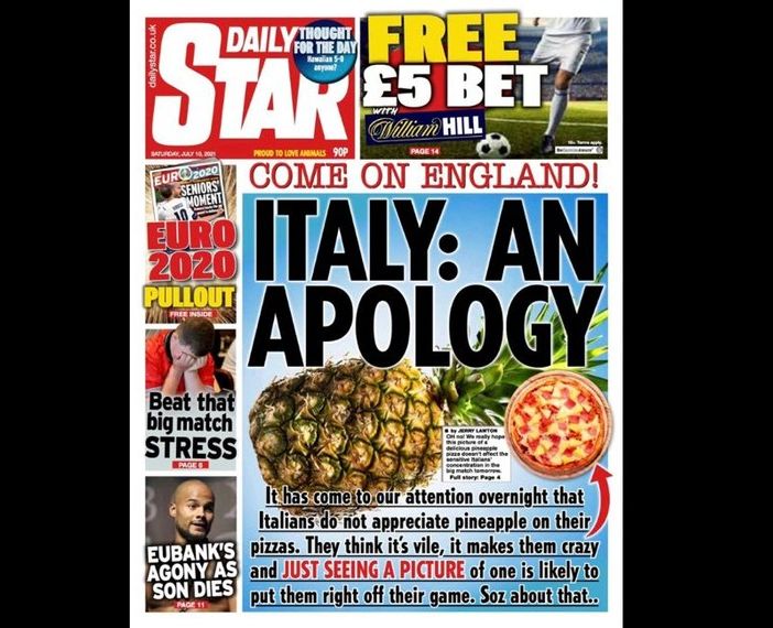 Gli inglesi ci irridono con pizza e ananas. E noi siamo terrorizzati dai possibili festeggiamenti...