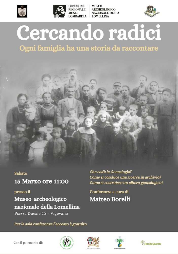 Vigevano: &quot;Cercando radici ogni famiglia ha una storia da raccontare&quot;, incontro sulla genealogia al museo archeologico