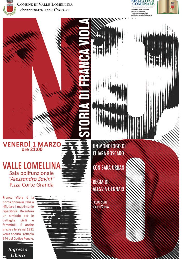 Valle: alla sala polifunzionale, &quot;NO. Storia di Franca Viola&quot;