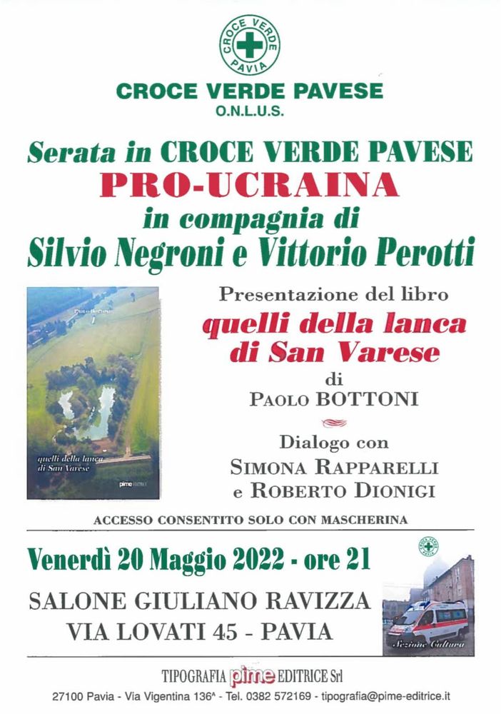 Una serata per l’Ucraina in Croce Verde Pavese