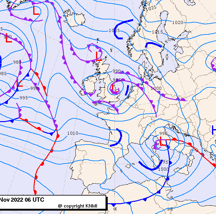 Previsioni meteo per martedì 22, mercoledì 23, giovedì 24 (novembre)