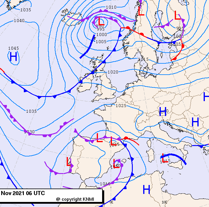 Previsioni meteo per mercoledì 24, giovedì 25, venerdì 26 (novembre)
