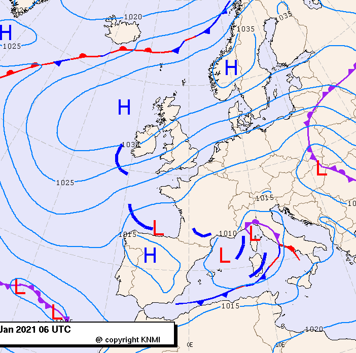 Previsioni meteo per martedì 5, mercoledì 6, giovedì 7 (gennaio)