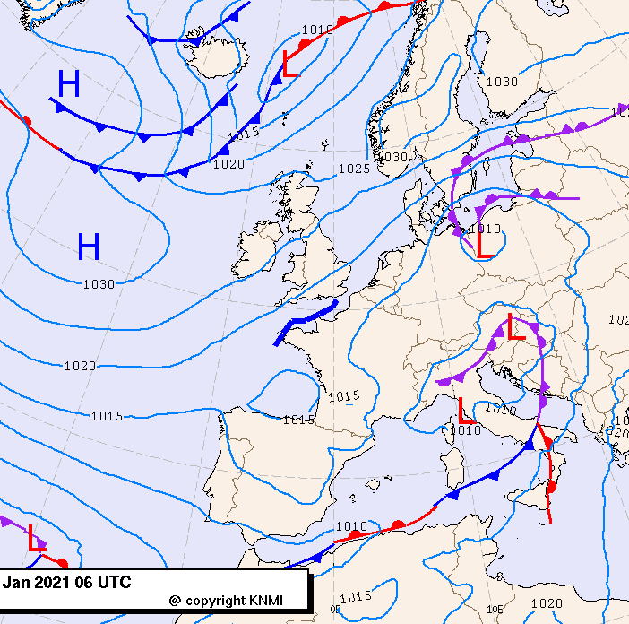Previsioni meteo per mercoledì 6, giovedì 7, venerdì 8 (gennaio)
