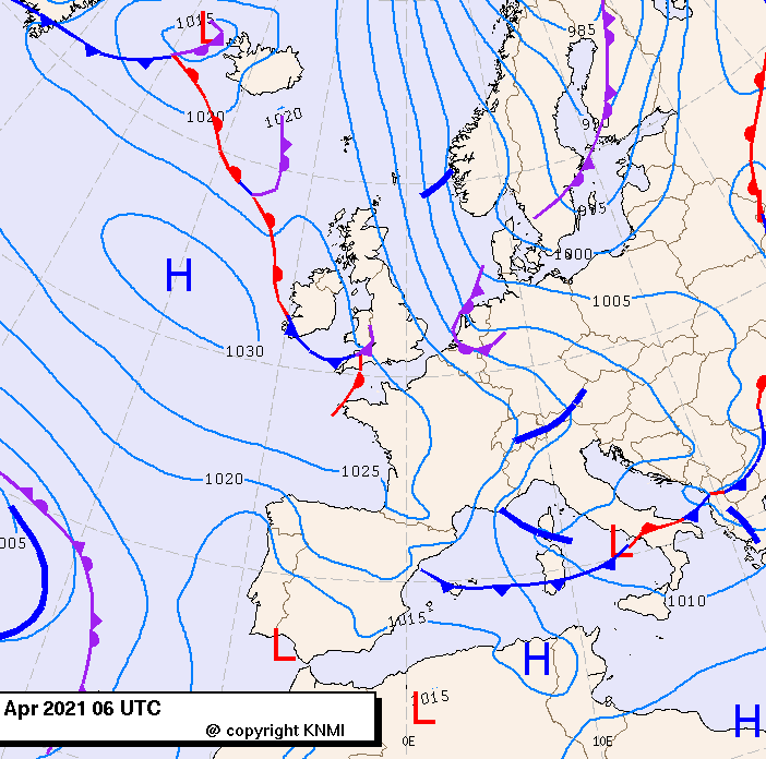 Previsioni meteo per mercoledì 7, giovedì 8, venerdì 9 (aprile)