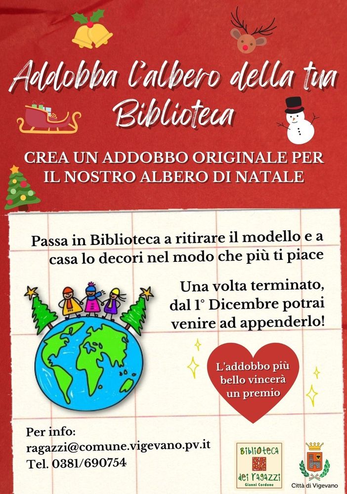 Vigevano, iniziativa per i bambini: &quot;Addobba l’albero di natale della tua biblioteca&quot;
