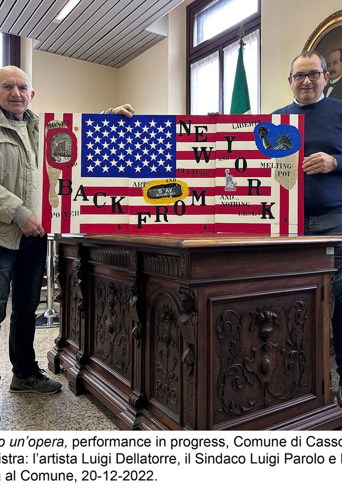 Cassolnovo, Luigi Dellatorre ha donato il trittico: Back from New York N.46