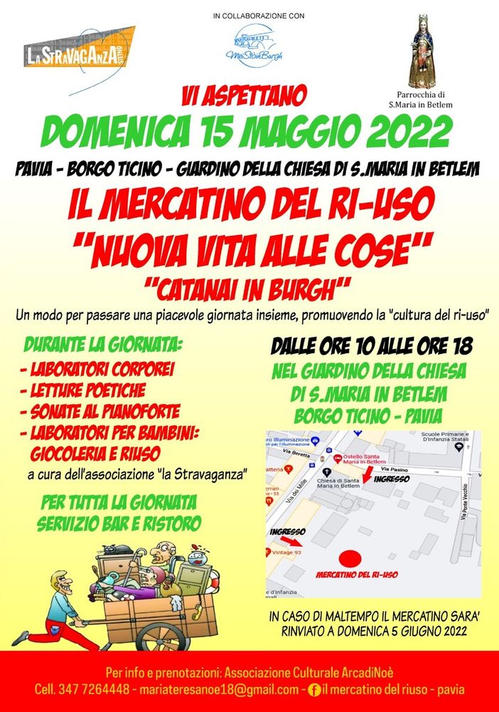 Torna a Pavia il Mercatino del Ri-Uso: appuntamento domenica 15 Maggio a Borgo Ticino