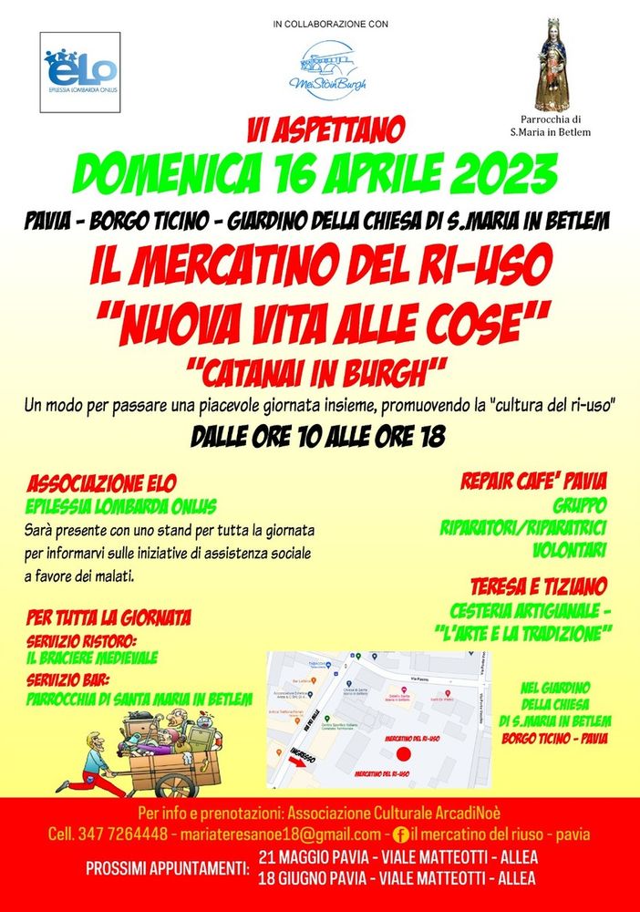 Pavia: il Mercatino del Ri-Uso Nuova Vita alle Cose torna a Borgo Ticino
