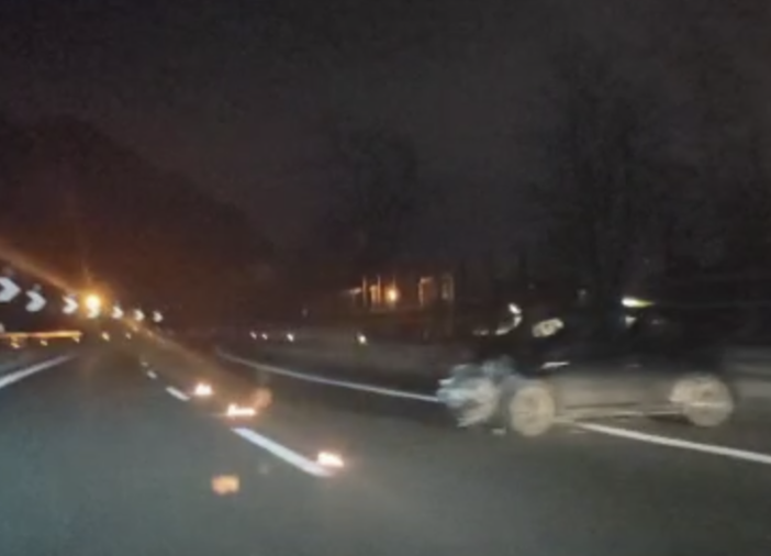 Una delle auto coinvolte nell'incidente