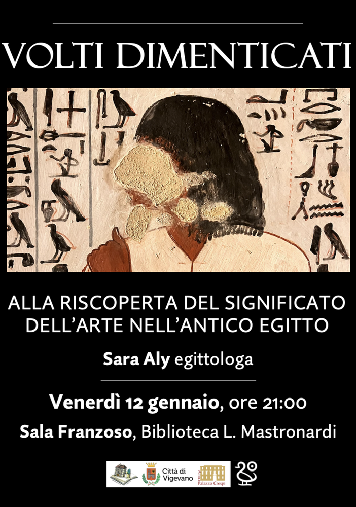 Vigevano: l'egittologa Sara Aly presenta &quot;Volti dimenticati&quot;, alla riscoperta del significato dell’arte nell’Antico Egitto