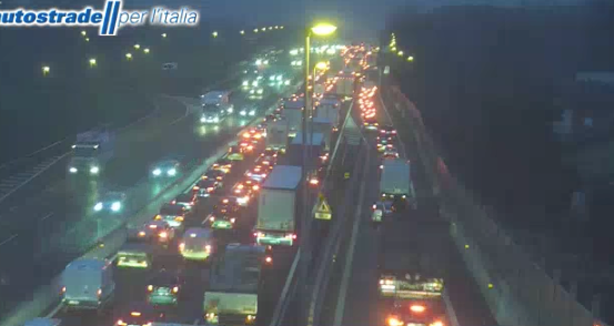 La situazione vista dalle telecamere di Autostrade per l'Italia