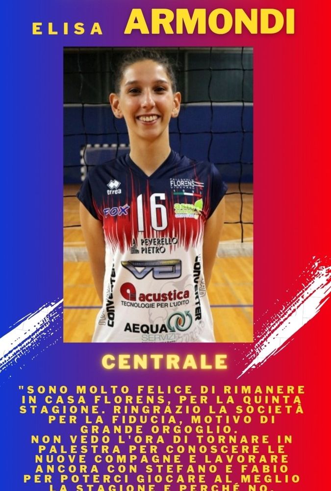 Volley B2: la centrale Elisa Armondi confermata alla Florens Vigevano