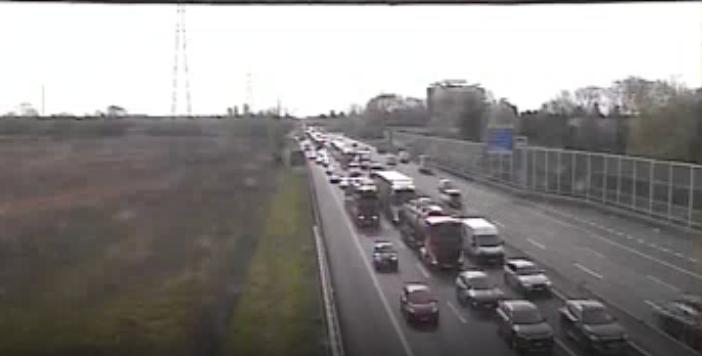 Le code provocate dall'incidente viste dalla webcam di Autostrade per l'Italia
