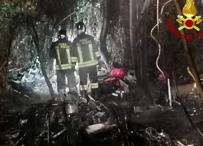 I vigili del fuoco sul posto