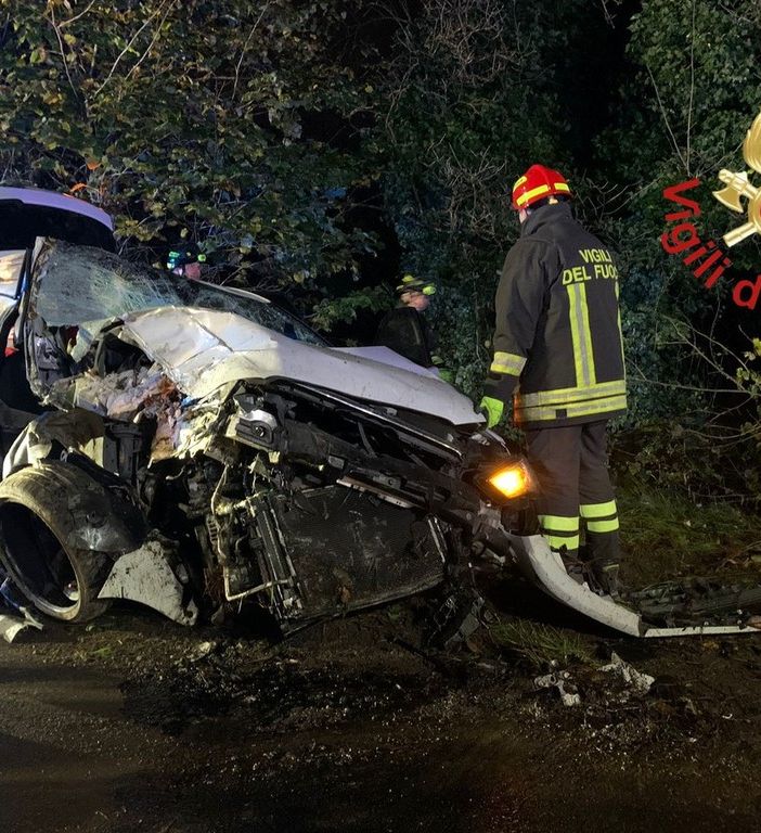 L'auto sulla quale viaggiavano i ragazzi