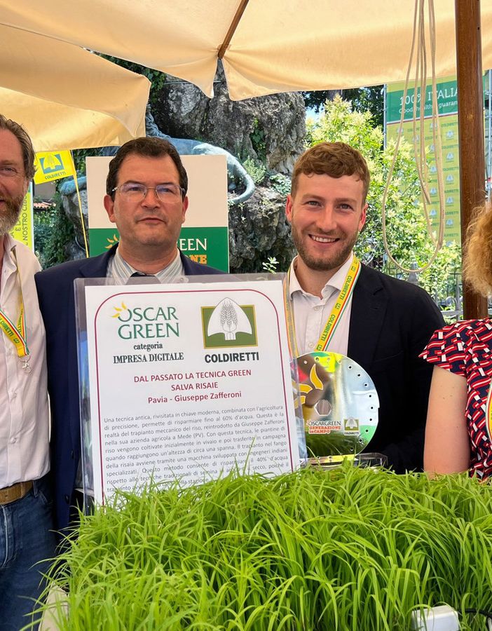 Lavoro, agli Oscar Coldiretti premiato il medese Zafferoni: dal passato la tecnica green che salva le risaie e risparmia acqua