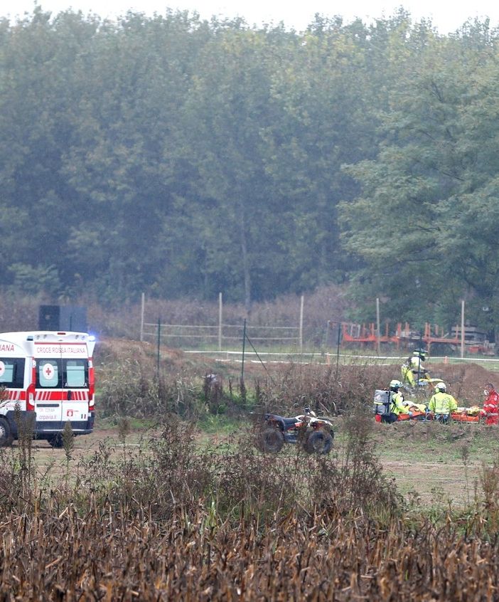 I soccorsi sulla pista da cross di Ottobiano