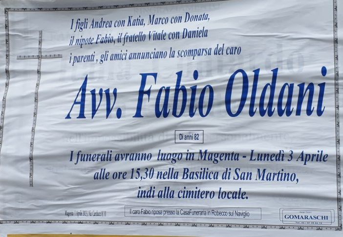 Ci lascia Fabio Oldani di Magenta, l’Avvocato mite che spesso assisteva i poveri e faceva l’organista alla Basilica di San Martino