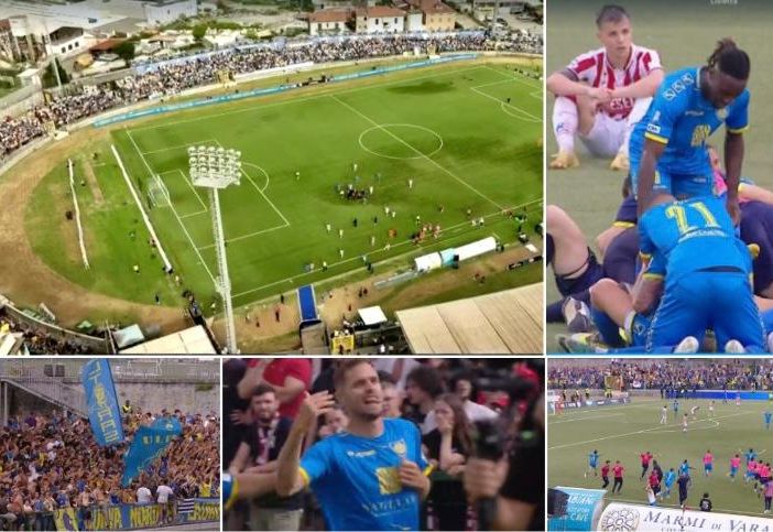 Carrarese dura come il marmo: vola in serie B dopo 76 anni e fa la storia
