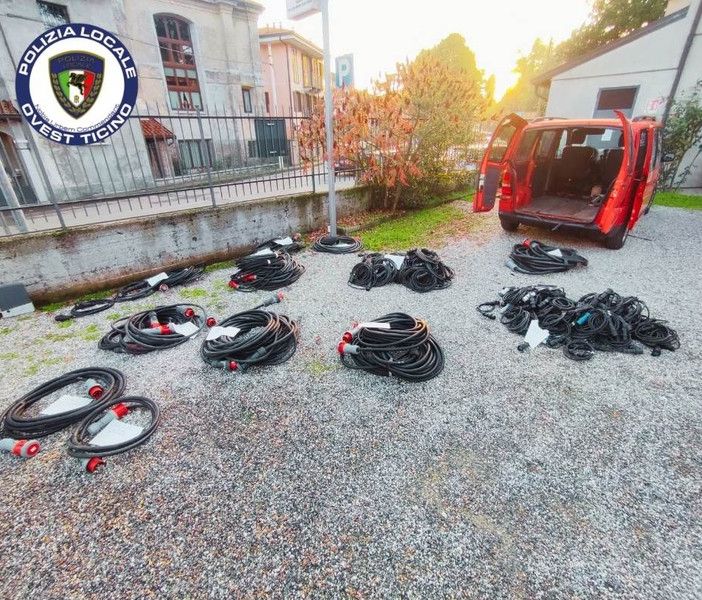 Trecate: rubano un furgone e cavi elettrici, arrestati dalla Polizia Locale