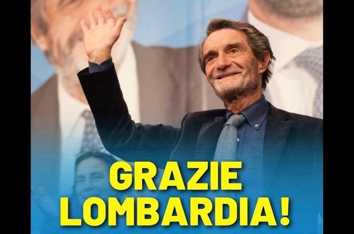 La foto postata sui social da Attilio Fontana per ringraziare gli elettori