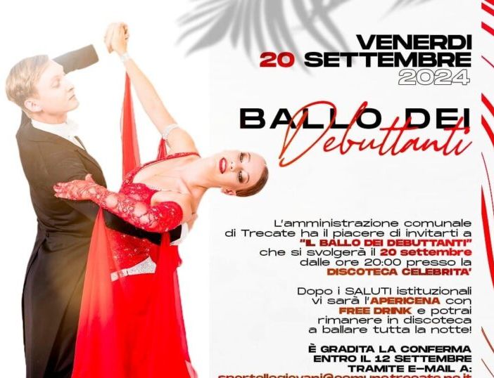Al “Cele” di Trecate venerdì 20 settembre il ballo dei debuttanti classe 2005: ma che bella iniziativa!