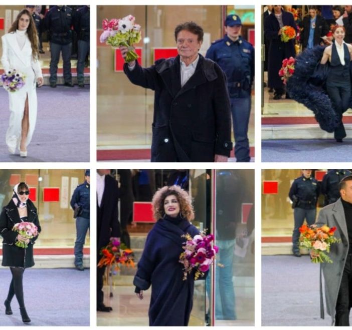 Sanremo, che entusiasmo per l'EniCarpet: piazza Colombo e via Matteotti totalmente sold out per la sfilata dei cantanti (Foto e video)