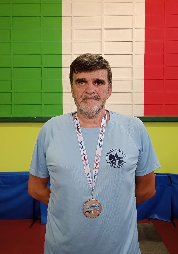 Tennistavolo campionati europei veterani: fantastica medaglia d’argento del robbiese Gianmarco Gallina