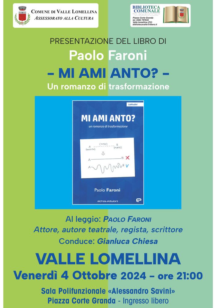 Valle: &quot;Mi ami Anto?&quot;, il romanzo di Paolo Faroni presentato alla biblioteca &quot;Marucchi&quot;