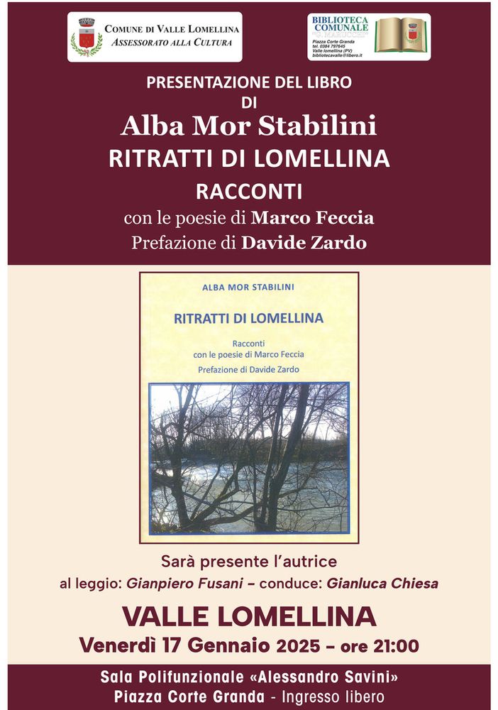 Valle: &quot;Ritratti di Lomellina&quot;, racconti di Alba Mor Stabilini con le poesie di Marco Feccia