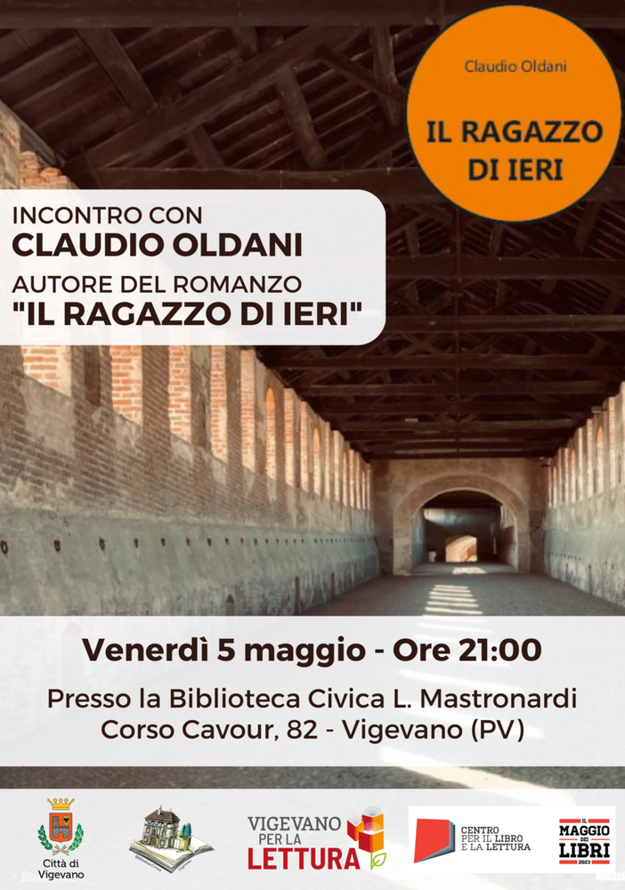 Vigevano, alla biblioteca Mastronardi lo scrittore Claudio Oldani presenta: &quot;Il ragazzo di ieri&quot;