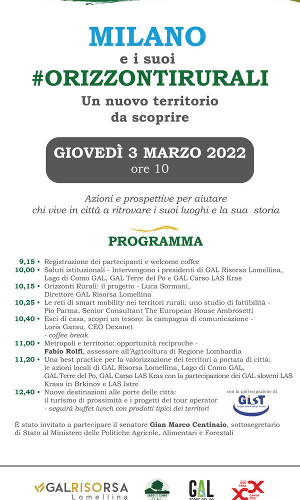 Un nuovo territorio nel segno del turismo di prossimità: a Milano l’evento su risultati e prospettive del progetto “Orizzonti Rurali”