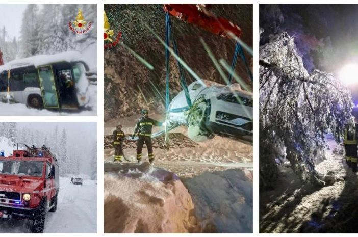 Bellunese sommerso di neve: autisti bloccati e soccorsi tra l'Ampezzano e l'Agordino