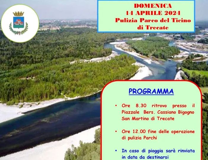 Trecate: domenica 14 aprile la pulizia del Parco del Ticino