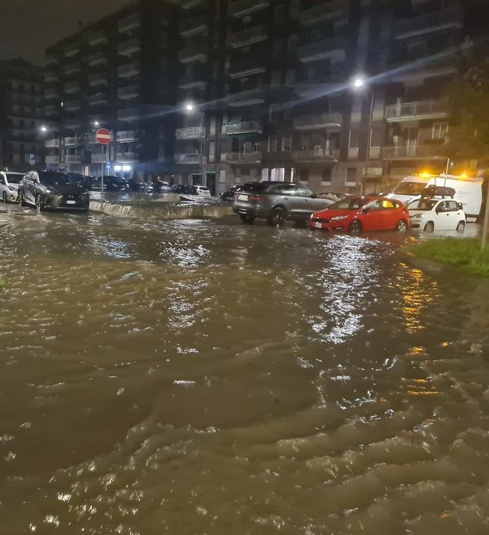 Il Seveso durante un'esondazione