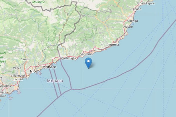 Doppia scossa di terremoto in un solo minuto poco prima delle 13: epicentro in mare di fronte a Sanremo