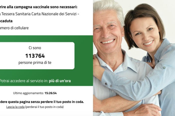 Le persone in coda alle 15 sulla piattaforma della Regione