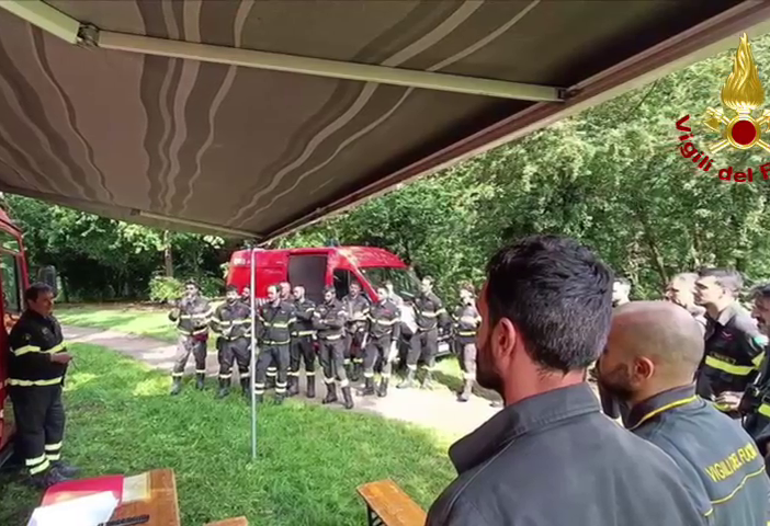Pavia: I Vigili del fuoco impegnati nell'addestramento TAS (topografia applicata al soccorso) al parco della Vernavola