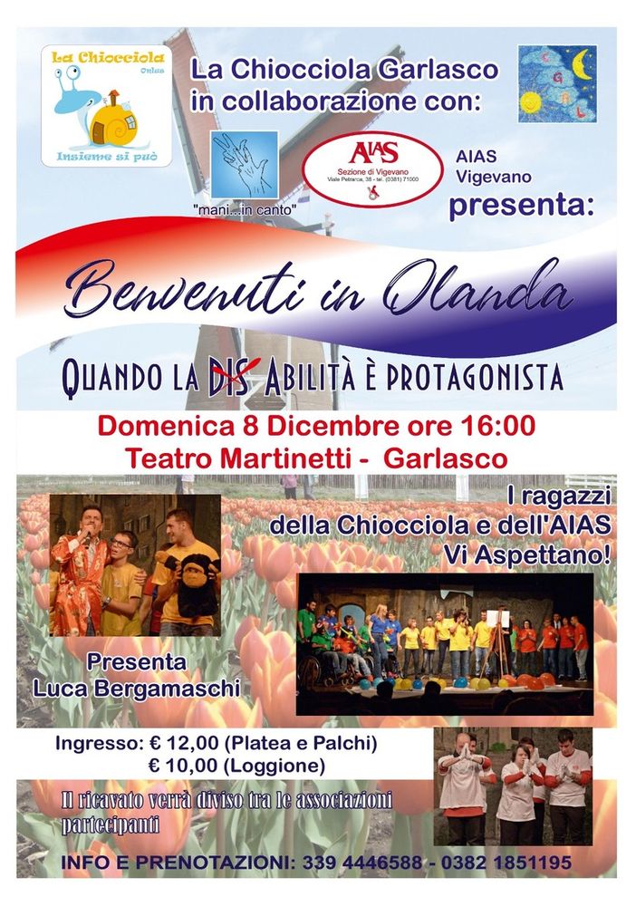 Garlasco: al teatro Martinetti spettacolo di beneficenza a favore della “Chiocciola” e dell’Aias di Vigevano