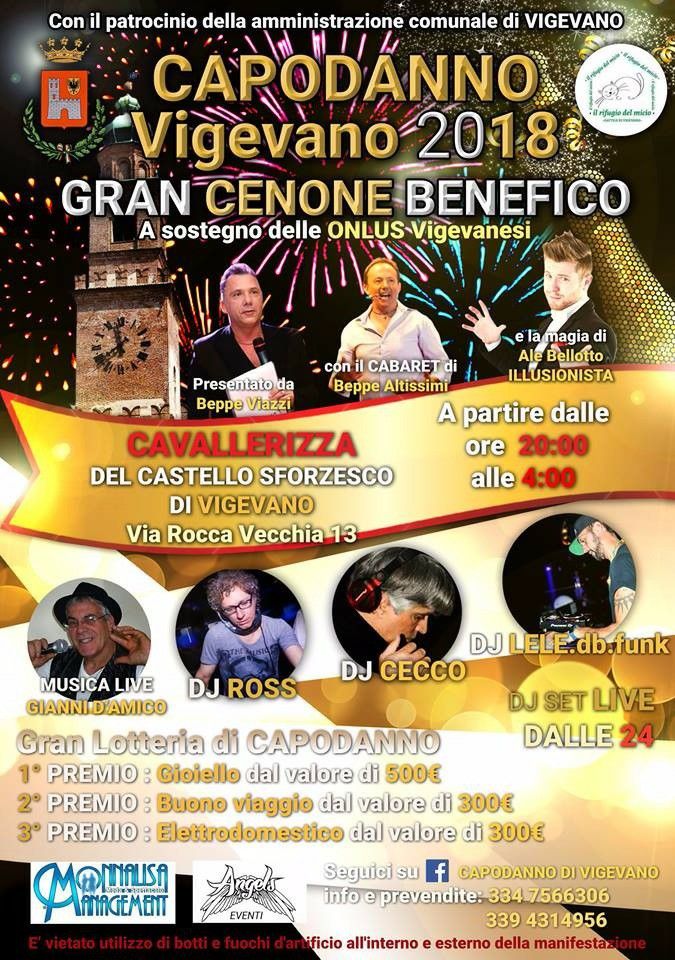 Vigevano: Gran cenone benefico a San Silvestro
