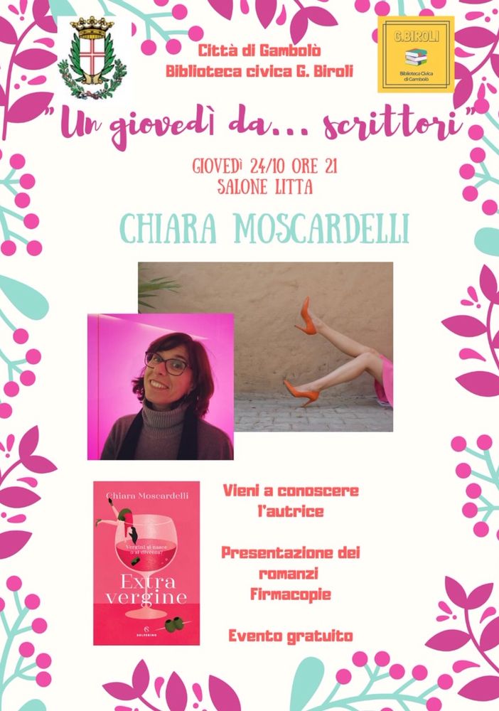Gambolò, terzo appuntamento della Rassegna Letteraria. Ospite: Chiara Moscardelli